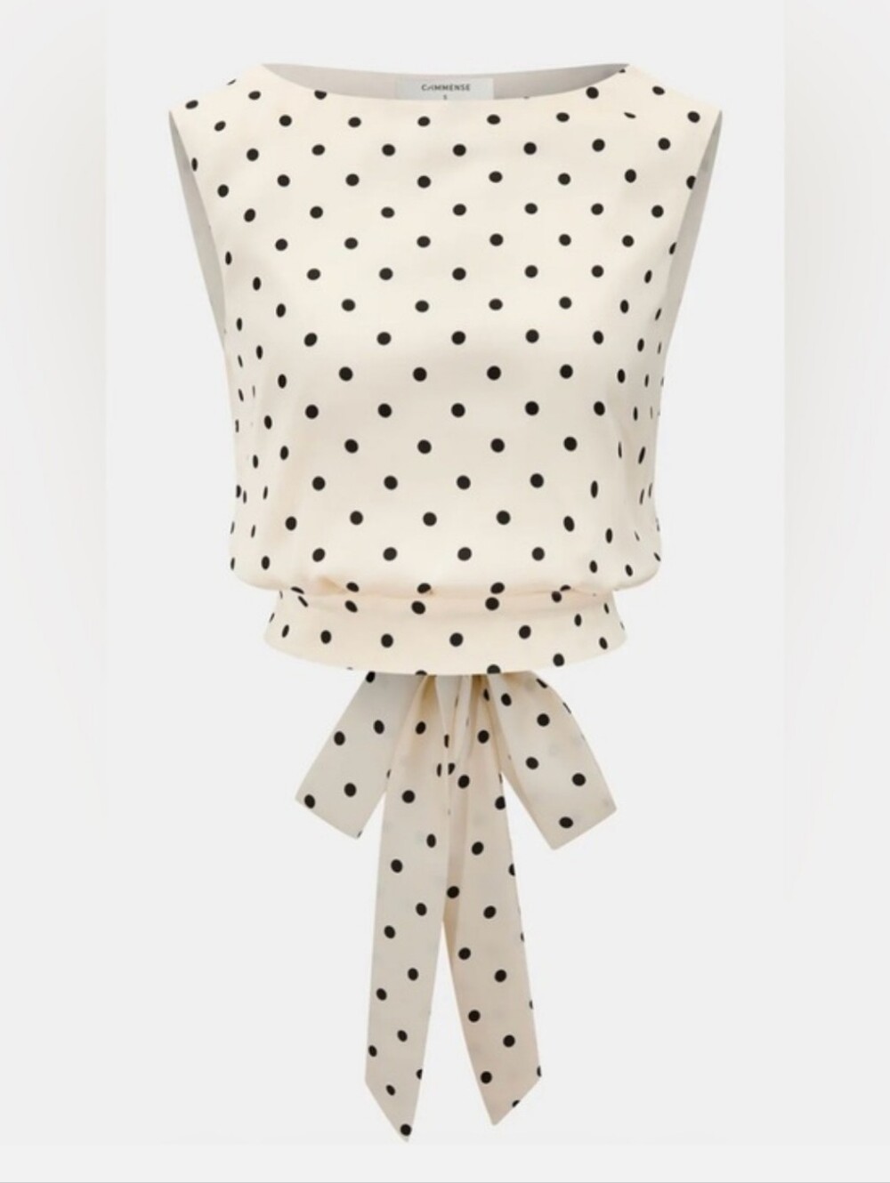 Commense Cream Maxi Skirt with Black Polka Dots - Picture 3 of 4